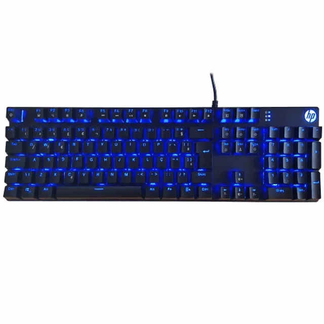Teclado Gamer Mecanico USB LED Preto GK400F HP