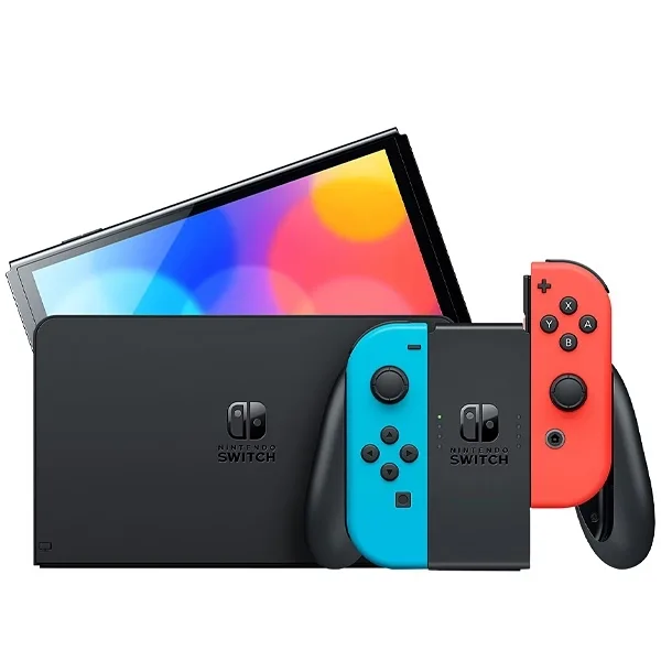 Console Portátil Nintendo Switch OLED HEG-001 de 7.0" com 64GB - Vermelho Azul