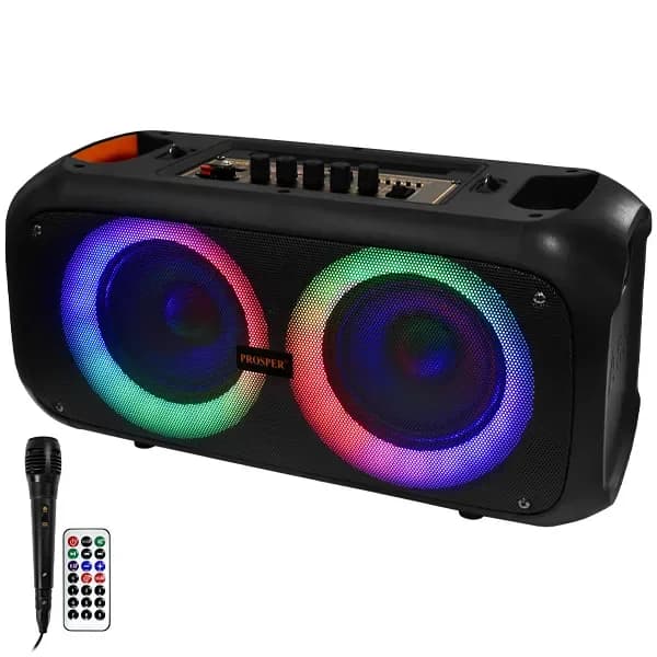 Caixa de Som Prosper P-1424 1.200 Watts P.m.p.o com Bluetooth USB Fm - Preta