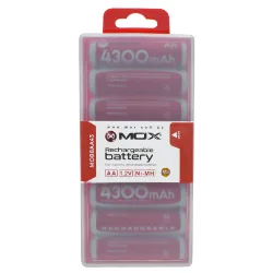 Pilhas Recarregável Mox MOB8AA43 4300MAH Aa 1.2V - Kit com 8