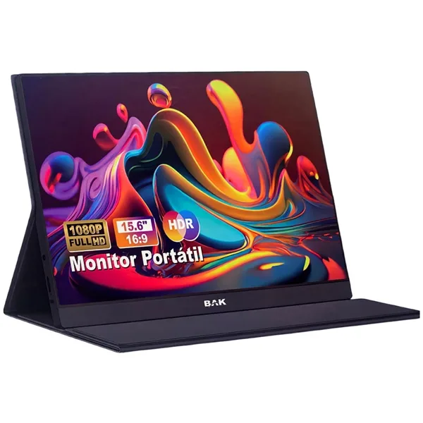 Monitor Portátil Bak Bk-p1563-t de 15.6" Full HD 16:9 com Usb-c Mini HDMI