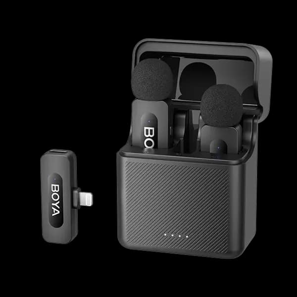 Microfone de Lapela sem Fio Boya BY-V3 com Lightning - Preto