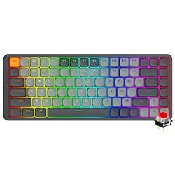 Teclado Gamer Redragon K652GG-RGB-PRO Azure Wireless Mecânico RGB Inglês Cinza