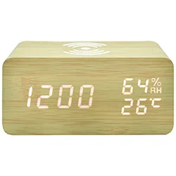 Relógio Despertador de Mesa Satellite AC-T12W - Bamboo