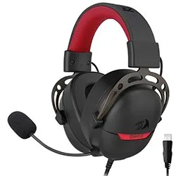 Headset Gamer Redragon H376BR Aurora / com Fio - Preto / Vermelho