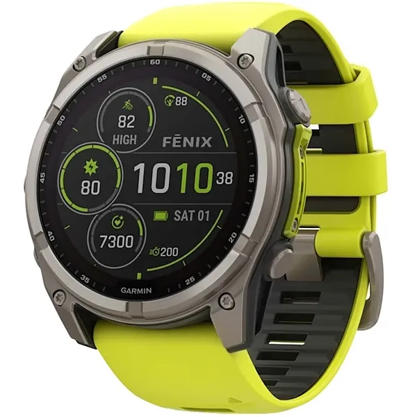 Relógio Garmin Fenix 8 Solar Sapphire 51mm GPS Wi-Fi Cinza Amarelo