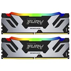 Memória Kingston Fury Renegade DDR5 96GB (2x48GB) 6000MHz RGB Preto/Prata KF560C32RSAK2-96