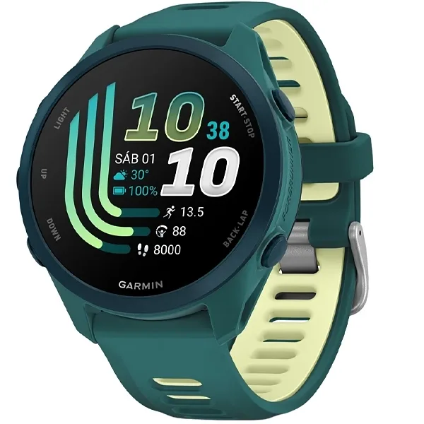 Relógio Garmin Forerunner 170 Music 010-03920 43mm GPS Bluetooth Teal Green Citron