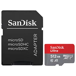 Cartão de Memória Micro Sd Sandisk 512GB Ultra Class 10 A1 U1 FHD -