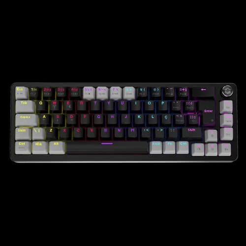 Teclado Mecânico PCYES Mecka 65% ABNT2 Switch Blue RGB Black