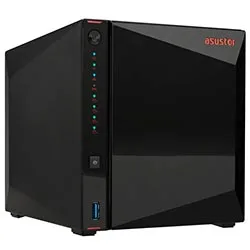 Servidor NAS Asustor AS5404T Intel Celeron N5105 2.0GHz 4GB RAM 4 Baias USB 3.2 LAN Preto