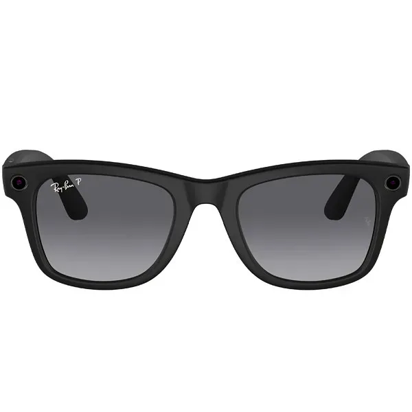 Óculos de Sol Ray Ban Meta Wayfarer RW4008 com Câmera e Speaker Matte Black Polar Gradient Graphite