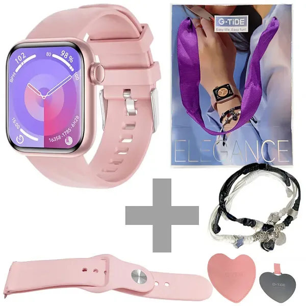 Relógio G-tide Elegance com Bluetooth - Rosa + Pulseira