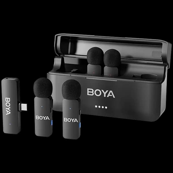 Microfone de Lapela sem Fio Boya BY-V4U com Usb-c - Preto