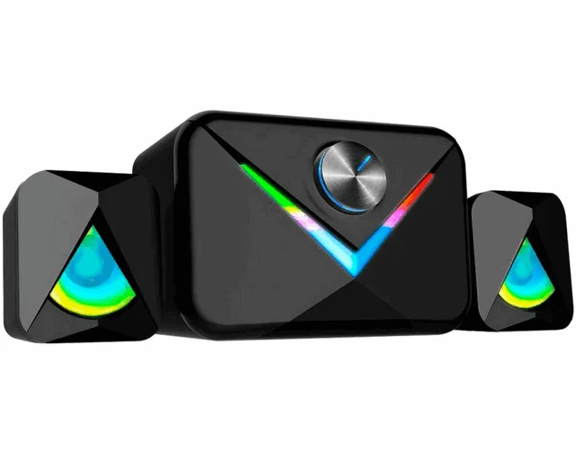 K-mex Subwoofer Gamer 2.1 11W Rms USB/P2 LED Preto SS-8012