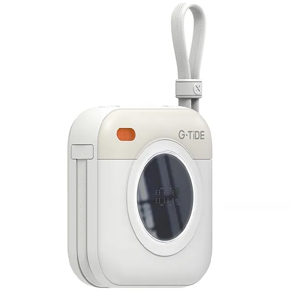 Carregador Portátil Wireless G-tide Multi X1 10.000 MAH 2 Saídas Usb-c e Lightning - Branco Bege