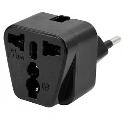 Adaptador Tomada Europeu para Padrão Brasil - Preto