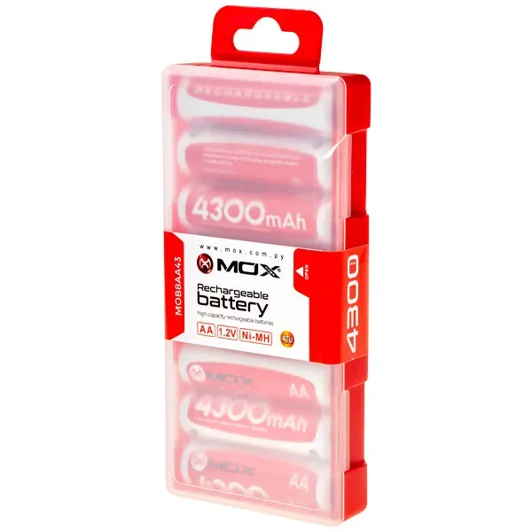 Pilha Recarregável Aa Mox Mob8aa43 de 4.300 MAH 1.2V - 8 Unidades