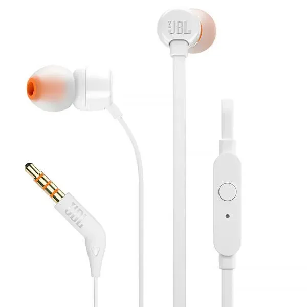 Fone de Ouvido Jbl Tune110 com Microfone e Cabo de 1.1 Metros - Branco