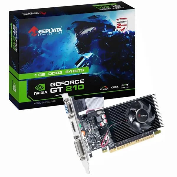 Placa de Vídeo Keepdata Geforce Gt210 Kdgt210-1gd3 1GB DDR3 HDMI VGA e DVI