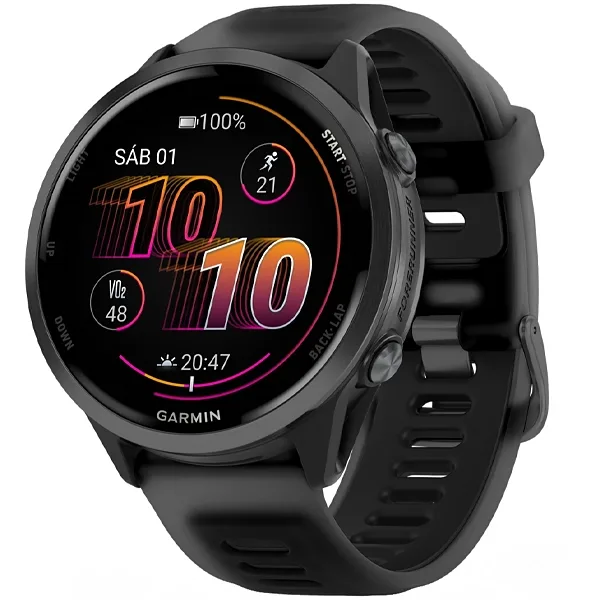 Relógio Garmin Forerunner 570 010-02971 47 MM com GPS Bluetooth - Preto