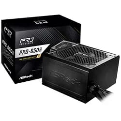 Fonte ASRock PRO-650G V2 650W 80 Plus Gold ATX 3.1 Não Modular Bivolt Preta