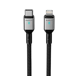 Cabo Havit Usb-c Macho a Lightning / 1m - Preto / Cinza (cb6316)