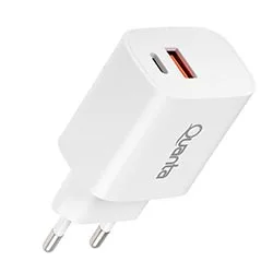 Carregador Tomada Quanta QTCACR2 USB 3.0 / Type-c Fêmea - Branco