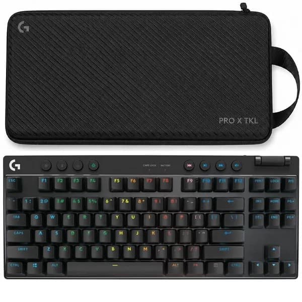 Teclado Logitech Pro X TKL Lightspeed Sem Fio Mecânico Gamer RGB Inglês Preto