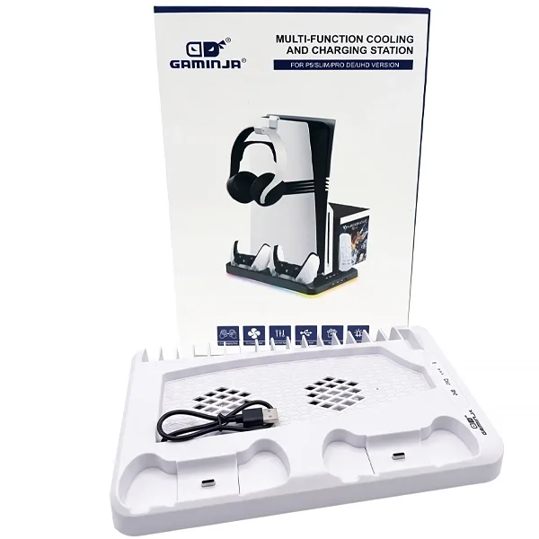 Suporte com Base de Recarga Gaminja P58 para Playstation 5 - Branco