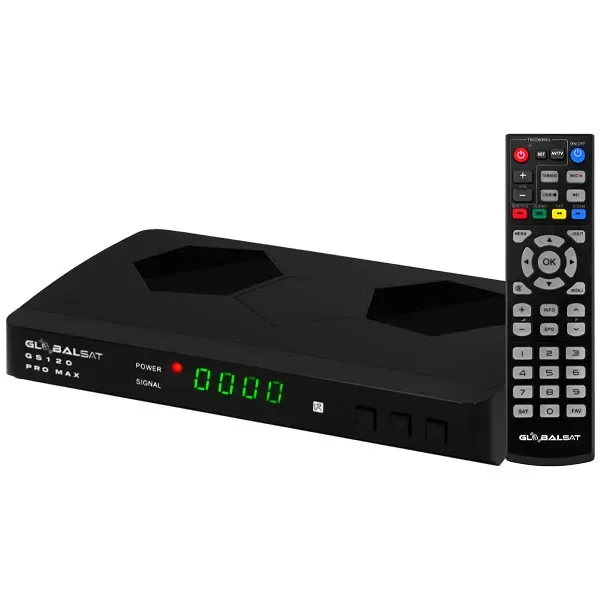 Receptor Fta Globalsat Gs120 Pro Max com WI-FI - Preto
