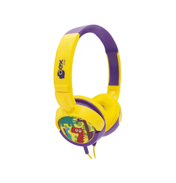 Oex Headphone Infantil Dino Hp300 Amarelo/roxo 48.5813