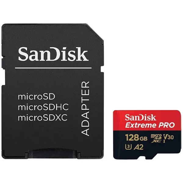 Cartão de Memória Micro Sd de 128GB Sandisk Extreme Pro Sdsqxcd-128g-gn6ma - Vermelho Preto