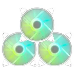 Cooler para Gabinete Darkflash C6MS 12x12 LED RGB Branco - Kit com 3