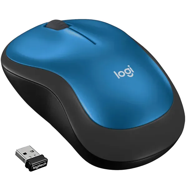 Mouse sem Fio Logitech M185 1.000 DPI - Preto Azul