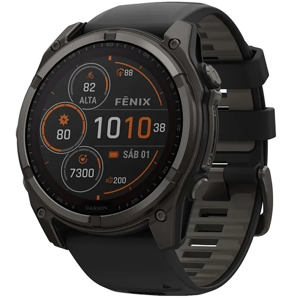 Relógio Garmin Fenix 8 Solar Sapphire 010-02907 51 MM com GPS WI-FI - Cinza