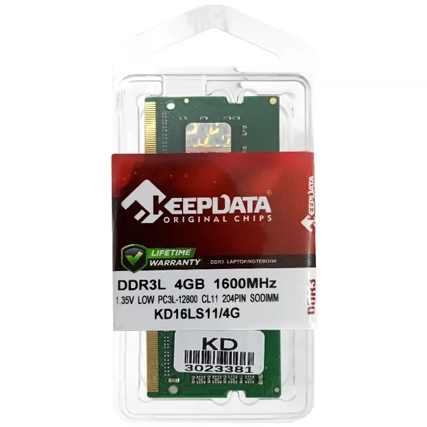 Memória RAM para Notebook 4GB Keepdata Kd16ls11 4G Ddr3l de 1600MHZ