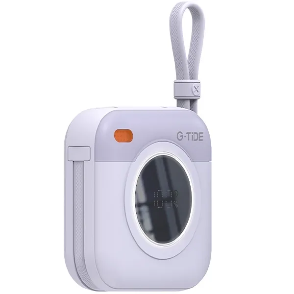 Carregador Portátil Wireless G-tide Multi X1 10.000 MAH 2 Saídas Usb-c e Lightning - Roxo