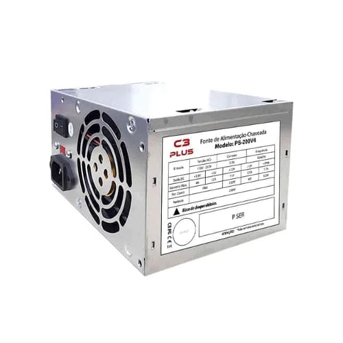 Fonte C3 Tech ATX 200W Reais SATA PS-200V4