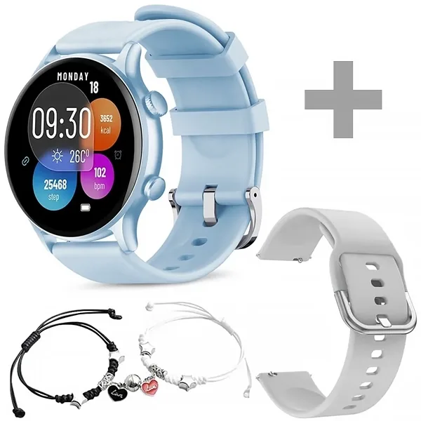 Relógio G-tide R5 Lite com Bluetooth - Azul Claro + Pulseira