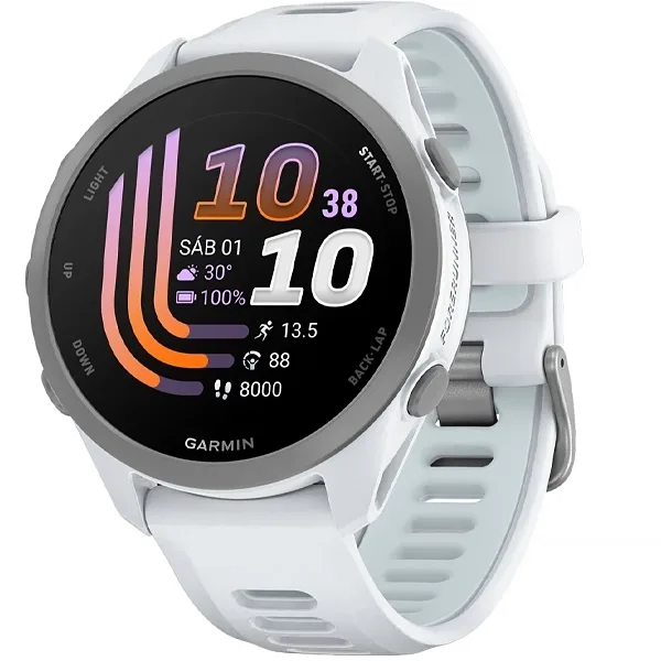 Relógio Garmin Forerunner 170 Music 43mm com GPS Bluetooth Whitestone Cloud Blue