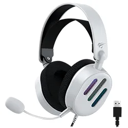 Headset Gamer Havit Gamenote H2038U RGB / com Fio - Branco / Preto