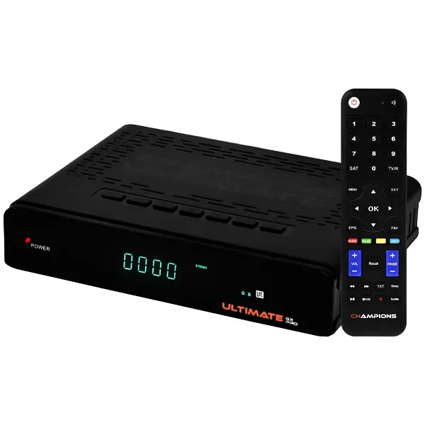 Receptor Fta Champions Ultimate Gx Pro 4k Ultra HD com WI-FI - Preto