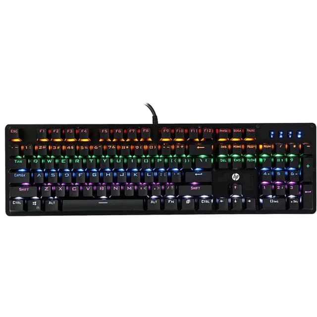 Teclado Gamer Mecanico USB RGB Preto GK100 HP