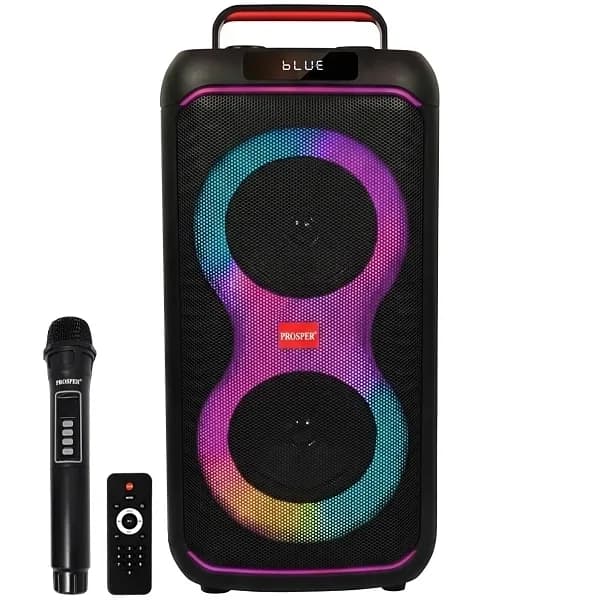 Caixa de Som Prosper P-1808 2 de 8" 40 Watts Rms com Bluetooth USB Fm - Preta
