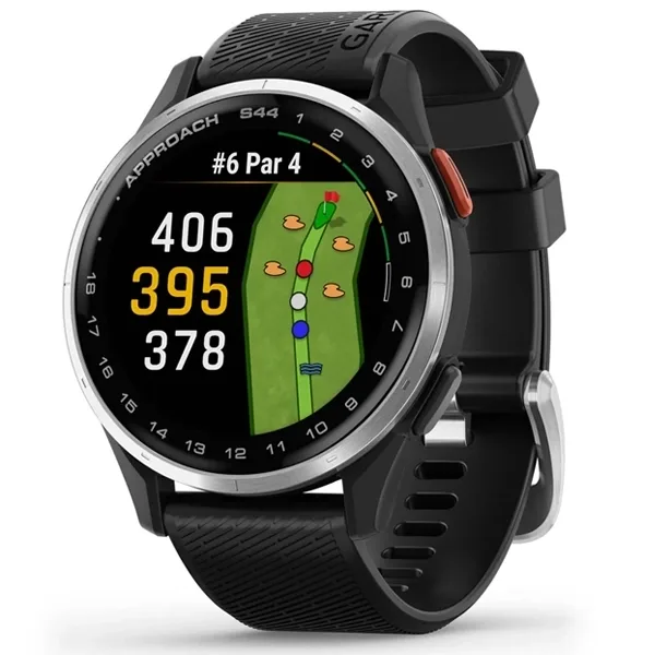 Relógio Garmin Approach S44 Golf 010-03009 43 MM com GPS Bluetooth - Prata Preto