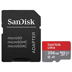 Cartão de Memória Micro Sd Sandisk Ultra 256GB Classe 10 A1 U1 -