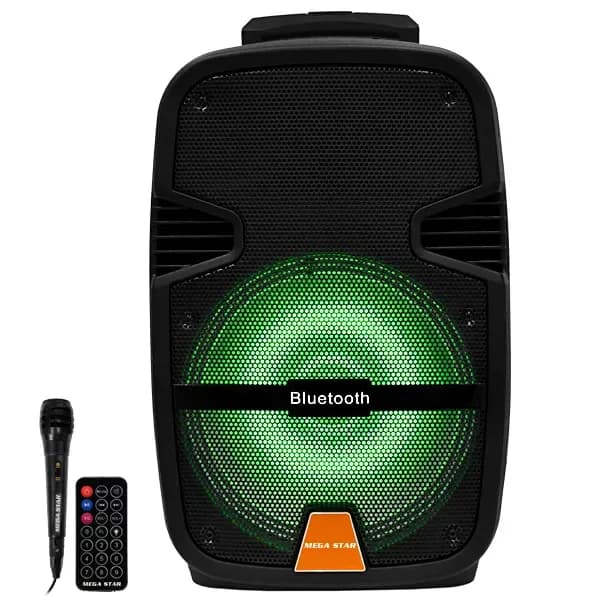 Caixa de Som Megastar Spa122btk 12" 20.000 Watts P.m.p.o com Bluetooth USB Fm - Preta