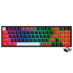 Teclado Gamer Redragon K628RGB-PRO-BRW Pollux Pro Mecânico RGB Inglês Preto