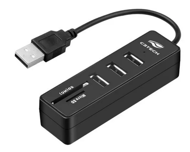C3 Tech Hub USB C/5 Portas Preto Hu-l200bk